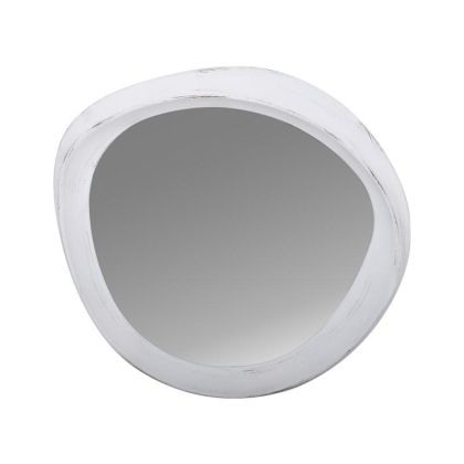 Стенно огледало с рамка от полиуретан в бял цвят 57x6x57cm