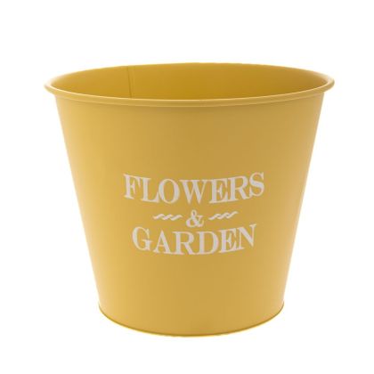 YELLOW METAL BUCKET 30X25CM