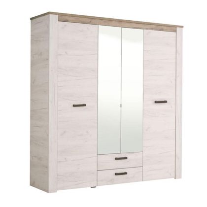 Гардероб Kent 4K2F2O GRAY OAK/WHITE OAK 198.5*55.5*206.5 wrd