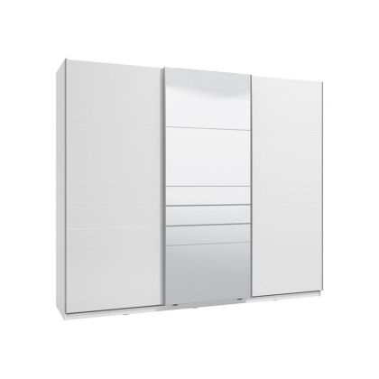 Гардероб MONDEGO 270 POG WITH WHITE MIRROR-WHITE LACQUER 262.5*62.5*224