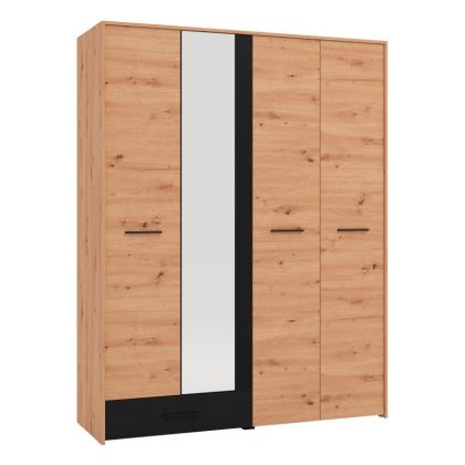 Гардероб VARADERO 4K1F1O ARTISAN OAK-BLACK 157.5x53x203.5cm