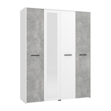 Гардероб VARADERO 4K1O WHITE-CONCRETE 157.5x53x203.5cm