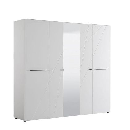 Гардероб с огледало KSANTI 5K1O WHITE-WHITE LACQUER 223.5*55.5*206