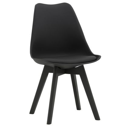 Chair Gaston PP with PU color black - black leg wooden