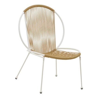 Dapper chair metal white- pe natural 64.5x74.5x76cm