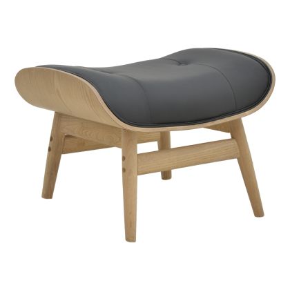 Relax stool Mirto solid wood walnut-PU black 63x50x46cm