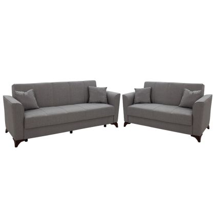 Sofa set 2pcs Asma fabric grey