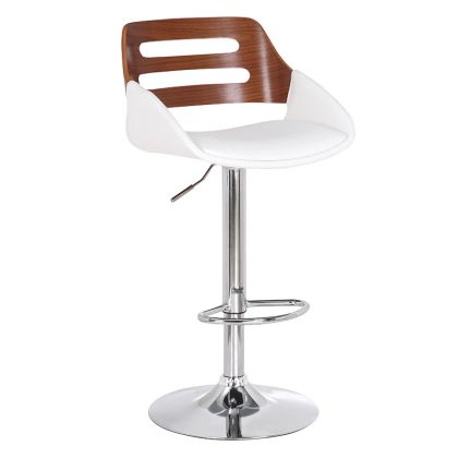 Бар стол Fern pakoword folding PU white walnut-chrome metal