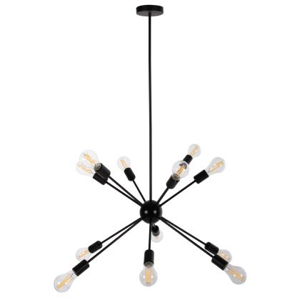 Висяща лампа пендел за таван за 12 крушки черен метал МОДЕРЕН стил Φ85x115Hсм HM4173