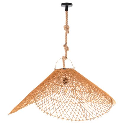Висяща лампа пендел за таван от естествен ратан мрежа, въже, БОХО стил, Φ97Χ146Hсм HM11926