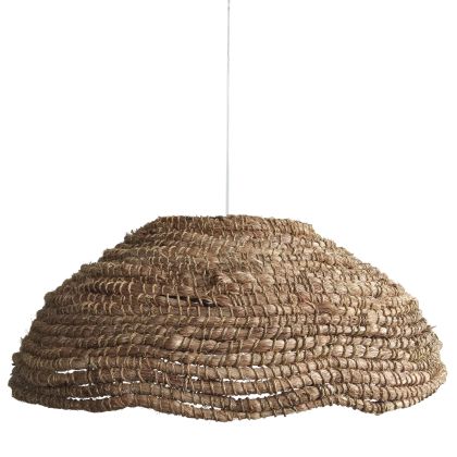 Висяща лампа пендел за таван с ресни от натурален манилов коноп БОХО стил 42x42x18-50Hсм HM7784