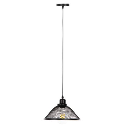 Висяща лампа пендел за таван черен метал мрежа Φ25x115Hсм HM4102
