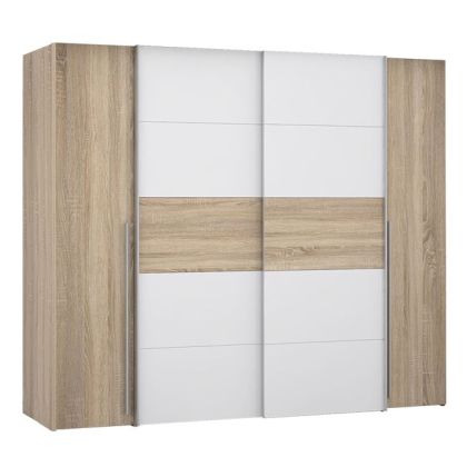 Гардероб с 4 врати (2 Sliding Doors- 2 Fixed Doors) Lois HM2369.02 цвят сонома 271x62x210cm