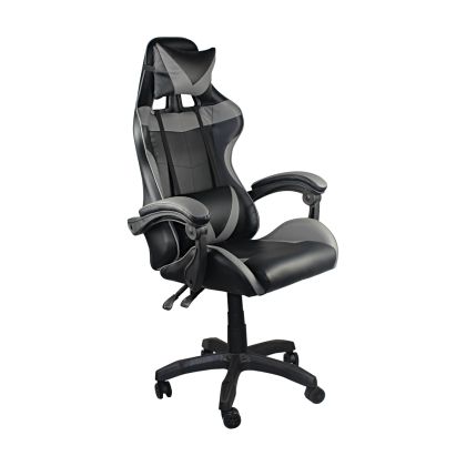Геймърски офис стол еко кожа в черно и сиво ΕΟ582,3