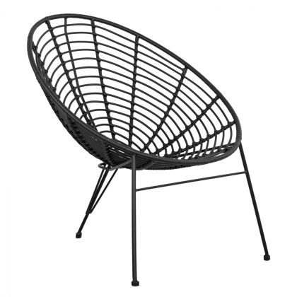 Градински стол Allegra HM5458.02 ракита в черен цвят 73x83x86 cm
