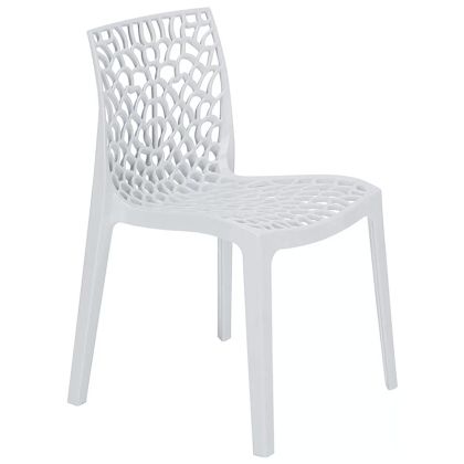 Градински стол Hush с UV защита от полипропилен в бял цвят 50.5x54x79.5cm