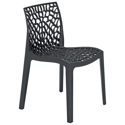 Градински стол Hush с UV защита черен полипропилен 50,5x54x79.5cm