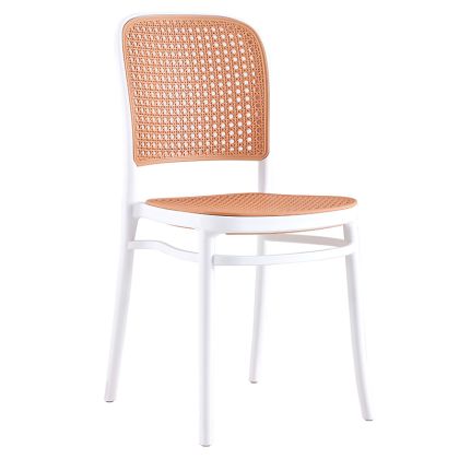 Градински стол Juniper с UV защита от полипропилен цвят бял/бежов 51x40.5x86.5cm