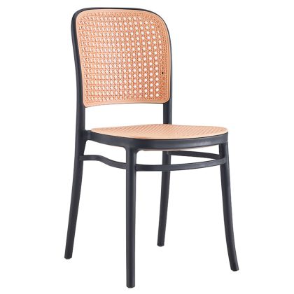 Градински стол Juniper с UV защита от полипропилен цвят черен/бежов 51x40.5x86.5cm
