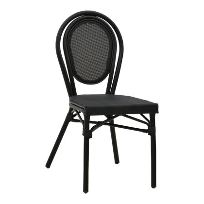 Градински стол Nacia от черен textilene и черен алуминий 45x59x85cм