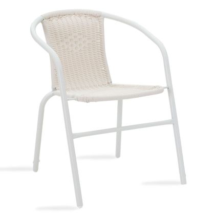 Градински стол Obbi метален в бял цвят