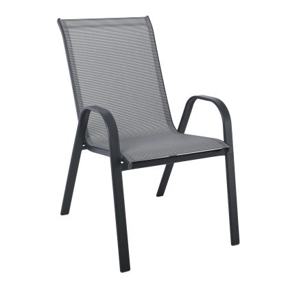 Градински стол Rio от метал в антрацитено сиво, стифируем Ε270,50