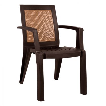 Градински стол от полипропилен HM5594.03 в кафяв цвят 59x59x88 ε cm.