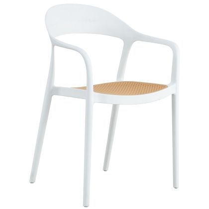 Градински стол от полипропилен HM5935.01 бял-бежов 57x53x81Hcm.