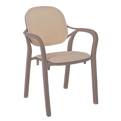 Градински стол от полипропилен LUNA в бежово Ε302,1