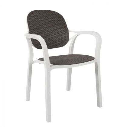 Градински стол от полипропилен с гръб и седалка цвят антрацит HM5820.03