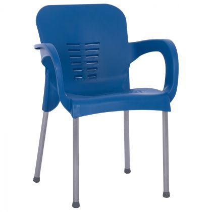 Градински стол полипропилен HM5592.18 син с алуминиеви крака