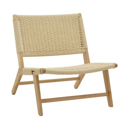 Градинско кресло за дневна Filipponatural от буково дърво с естествено въже 68x69x74 см