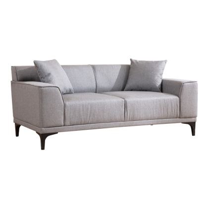 Двуместен диван текстил цвят светло сив 163x69x86cm Pre Order