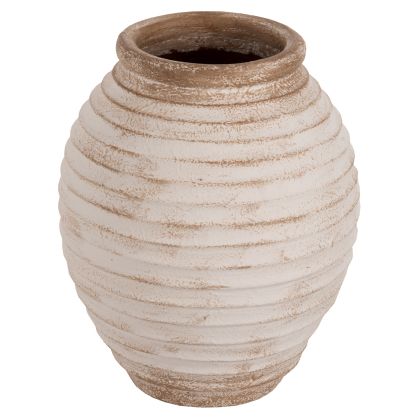 Декоративна ваза за под HM7932 от теракот в антично бял-бежов цвят φ28x35hсм