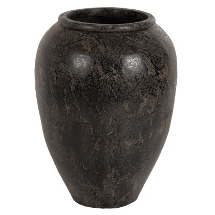 Декоративна ваза за под HM7934 от теракот в черен цвят φ66x85hсм