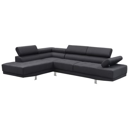Десен ъглов диван с черна дамаска Ε989,7R