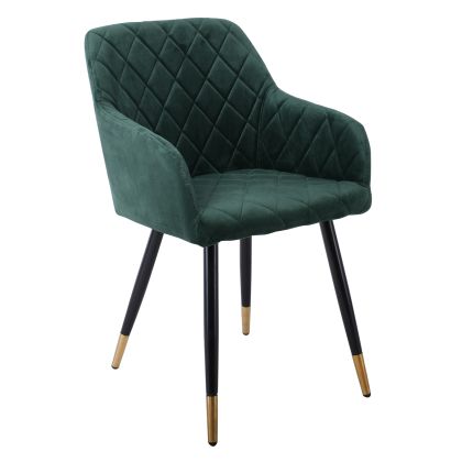Дизайнерско кресло от кадифе в зелено RENA ΕΜ785,3