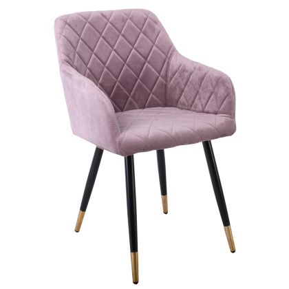 Дизайнерско кресло от кадифе в розово RENA ΕΜ785,1