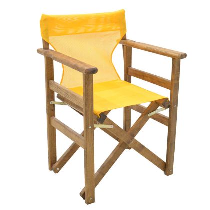 Директорски стол Retto масивно дърво цвят орех - седалка жълт цвят