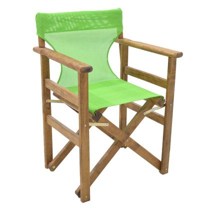 Директорски стол Retto масивно дърво цвят орех - седалка светло зелен цвят