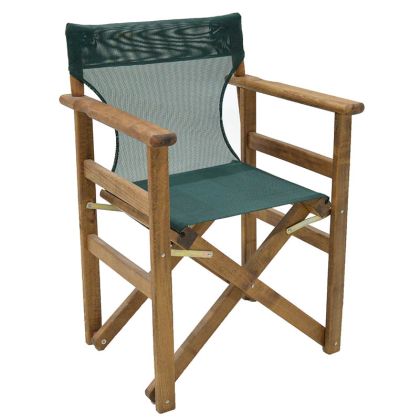 Директорски стол Retto масивно дърво цвят орех - седалка цвят кипърско зелено