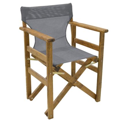 Директорски стол Retto масивно дърво цвят орех-седалка цвят сив