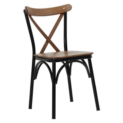 Дървен стол Alora цвят череша с черна рамка
