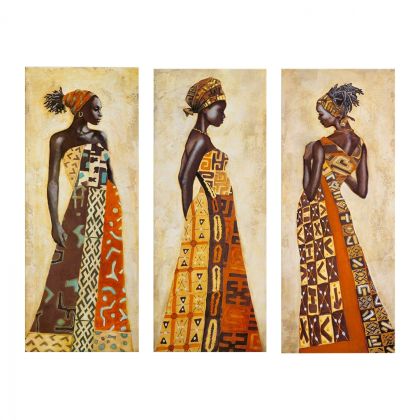 Картина от 3 елемента африканска жена HM7204.03