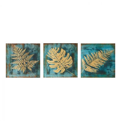 Картина принт TRIPTYCH GOLDEN TROPICAL LEAVES HM7200.02