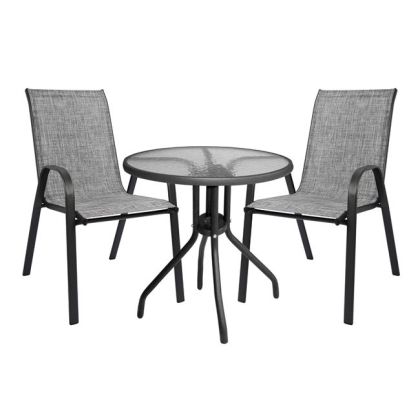 Комплект градинска маса с 2 стола в сиво hm5184.01