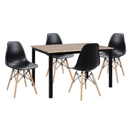 Комплект трапезна маса с 4 стола Twist Art wood 110x70x76 hm10340
