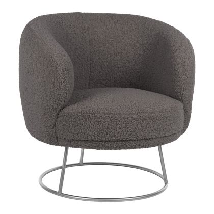 Кресло Arien HM8403.21 с букле плат в сиво-сребрист цвят, метална база 78x75x84 см