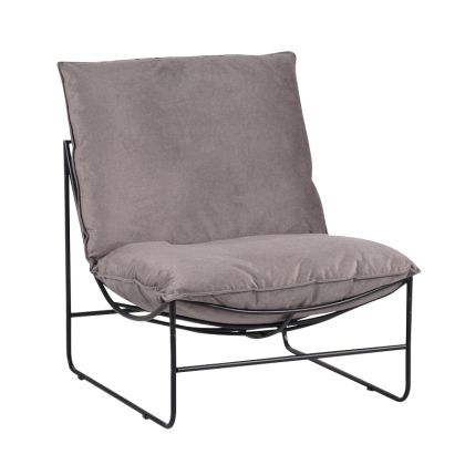 Кресло Chopie светлозелена дамаска-черна метални крака 77x90x83cм