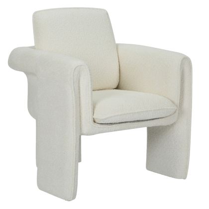 Кресло CRUSHER HM9681.04 от бял текстил с метална рамка 82x78x87Hcm.